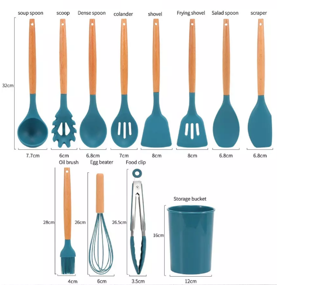 Set de espátula de silicona para cociñar