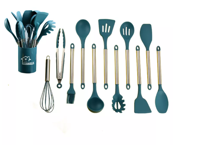 Set de espátula de silicona utensilios de cociña